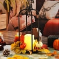 thumbnail image 3 of 2 Piece Autumn Harvest Metal Lantern Set with with Flameless Pillar LED Candles,Decorative Lanterns for Home Decor,Festive Decor for Porch,Yard & Thanksgiving, 3 of 8