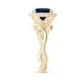 thumbnail image 3 of Angara Natural 2.2 Ct. Blue Sapphire with Diamond Halo Ring in 14K Yellow Gold for Women (Ring Size: 3.5), 3 of 10