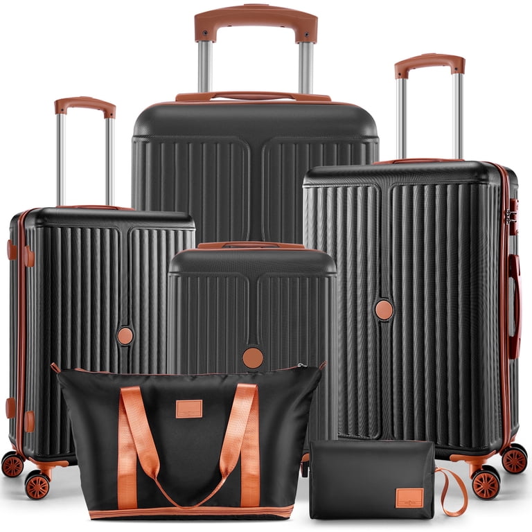 SANOPY 6-Piece Luggage Set with Cosmetic Bag & Duffle, 16” + 20” +