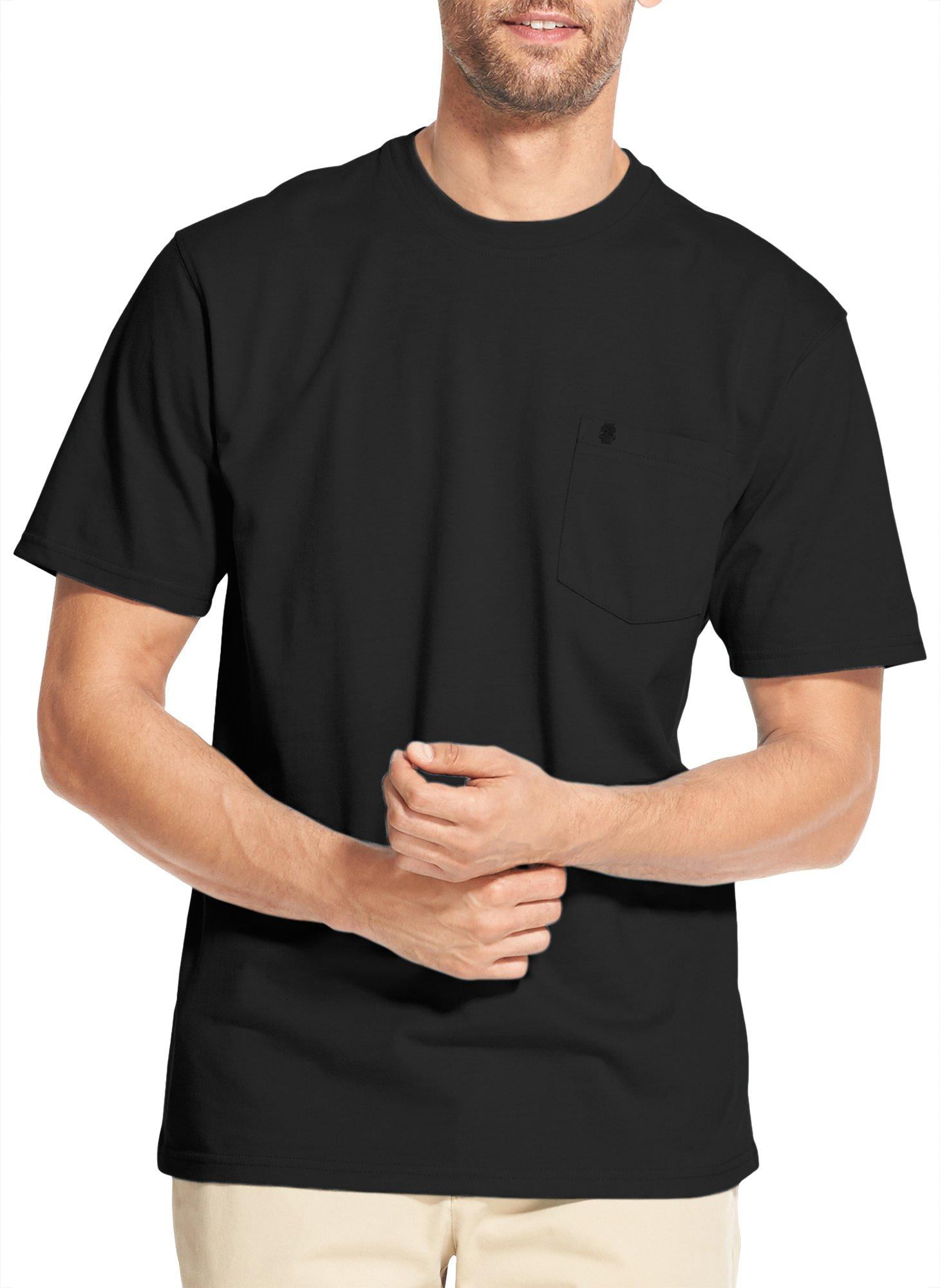 IZOD - IZOD Mens Solid Pocket Short Sleeve T-Shirt XX-Large Black ...