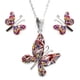 thumbnail image 1 of Juego de aretes y cadena ZVEZDA Con Dije Con Forma de Mariposa Plata Mexicana Ley .925 Rosa ZJU-FIG-MARIP-B, 1 of 5