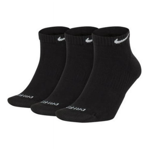 Men's Nike 3-pack Everyday Plus Cushion Low-Cut Training Socks Color: Black Size: 12-15