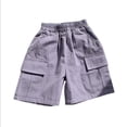 thumbnail image 4 of GYRATEDREAM 2 Pack Toddler Boys Cotton Pull on Cargo Shorts Solid Color Casual Summer Shorts 2-7 Years, 4 of 5