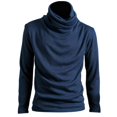 thumbnail image 2 of MesaSe Chic Hommes Heap Col à Manches Longues Pull Top Slim T-shirt, 2 of 8