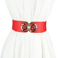 thumbnail image 3 of Prolriy Belts for Women Ladies Fashion Atmosphere Wide Belt Decorative Elastic Girdle Versatile Waist Belt Womens Belt Red, 3 of 5