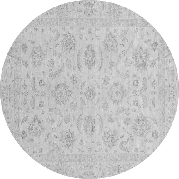 Ahgly Company Indoor Round Oriental Gray Traditional Area Rugs, 7' Round