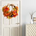 thumbnail image 4 of Doingart 15'' Fall Wreath, Autumn Harvest Front Door Wreath Artificial Maple Leaf, Red Berries with Bow for Wall Decor Hanging Orn, 4 of 8