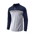 thumbnail image 3 of Fangasis Men Tops Lapel Neck Blouse Colorblock Polo Shirt Mens Athletic T Shirts Regular Fit Tennis T-Shirt White L, 3 of 4