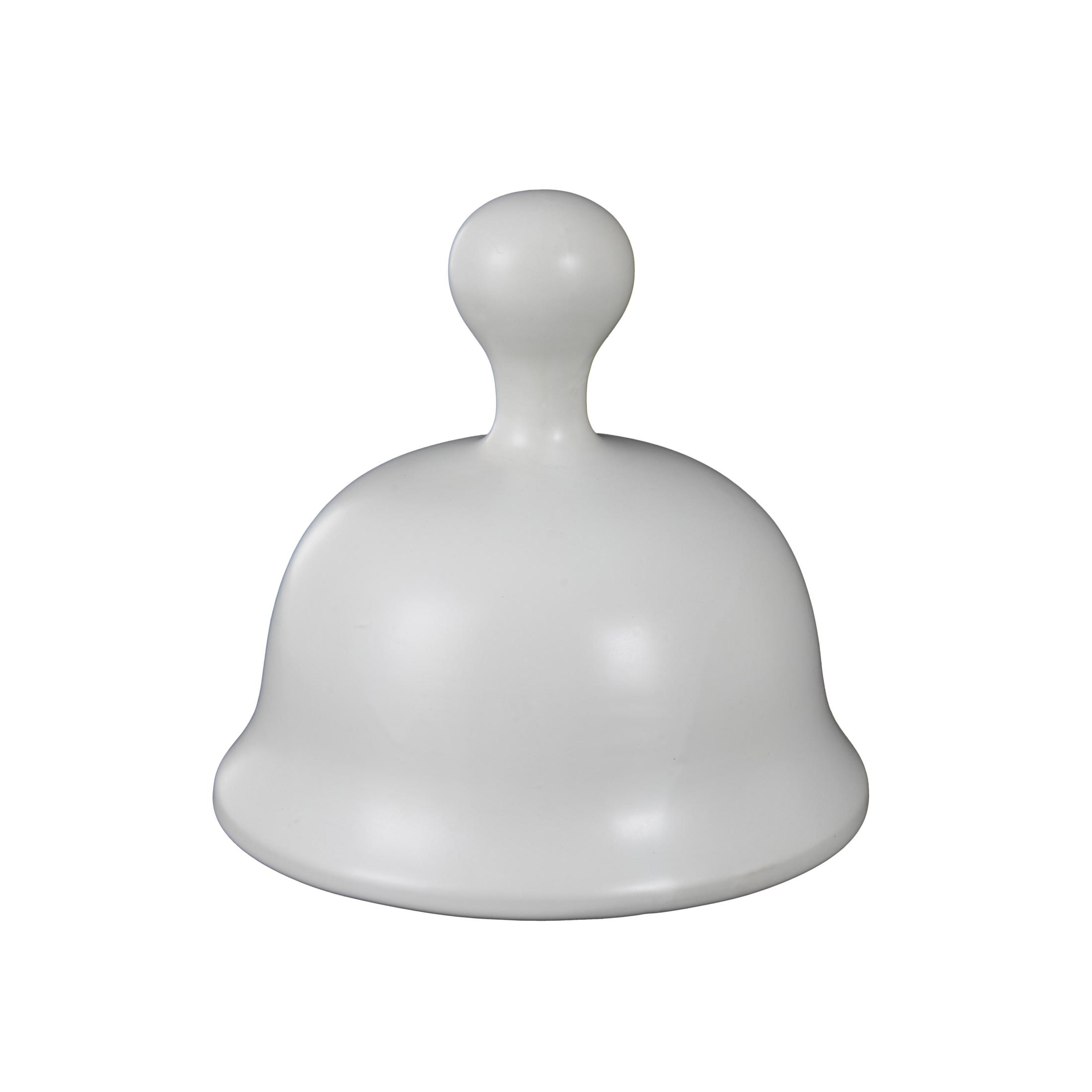 DecMode 12" x 25" White Ceramic Rounded Hourglass Decorative Jars with Lid and Ball Knob, 1-Piece