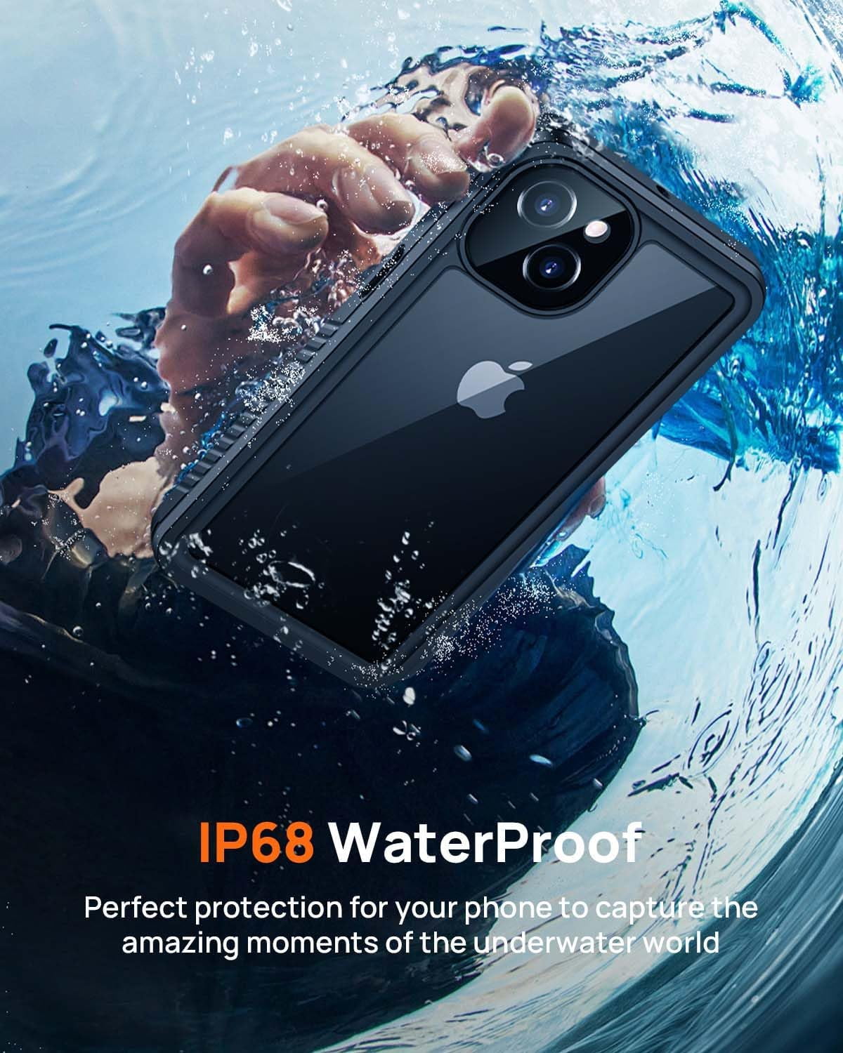 for iPhone 13 Privacy Case, Waterproof Dustproof Shockproof Cases for iPhone 13 with Privacy Screen Protector, Full Body Protective Front and Back Cover for iPhone 13-6.1 inch (Black)