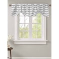thumbnail image 2 of Fsddascl Grey Moire Tie Up Valance Curtains for Windows, Kitchen Curtains Window Treatments, Water Ripple Stripe Farmhouse Short Window Shades Valances for Bedroom Bathroom Cafe 42"x12", 2 of 7