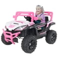 thumbnail image 1 of Carro Electrico Montable para Niños de Control Remoto y Manejo Directo Carrito Tipo 4x4 Todo Terreno con Luces Estero Bluetooth y USB Doble Puerta con Seguro Rosa Gaon, 1 of 5