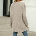 thumbnail image 4 of Camiseta de manga larga para mujer: jersey informal holgado, bolsillos, diseño a rayas, rayón/poliéster/spandex, lavable a máquina, 4 of 8