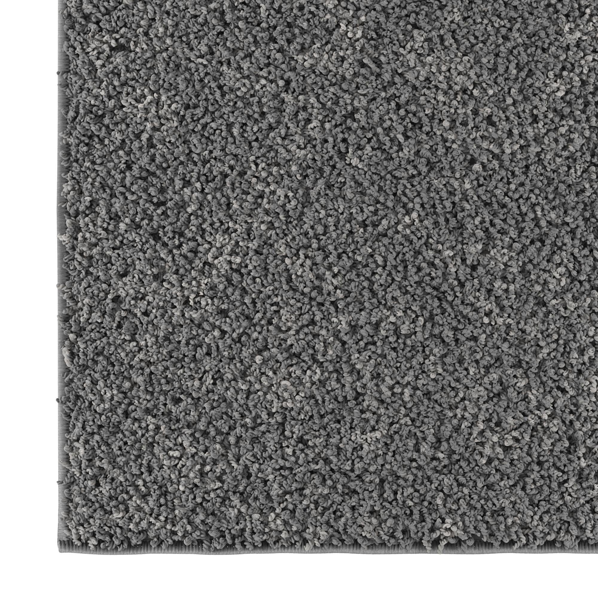 Ottomanson Deluxe Non-Slip Rubberback Solid 2x5 Soft Indoor Runner Rug, 20" x 59", Gray