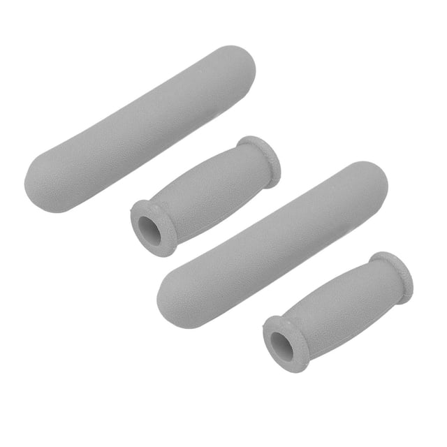 4 almohadillas de repuesto antideslizantes de TPU extra gruesas y acolchadas para muletas de aluminio estándar (gris)