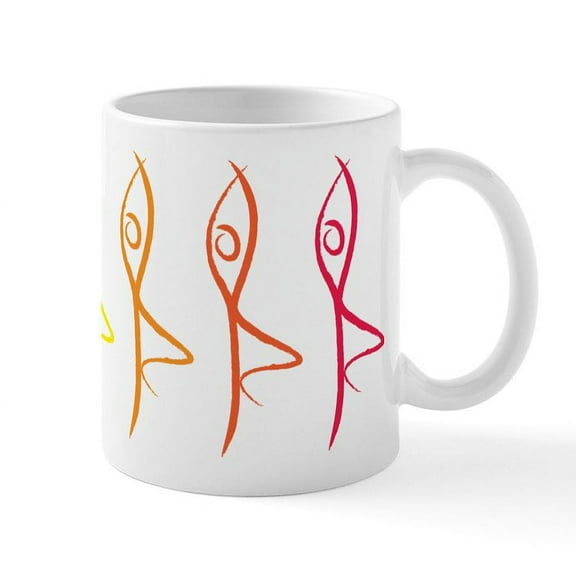 CafePress - Yoga Tree Pose Mugs - 11 oz Ceramic Mug - Novelty Coffee Tea Cup