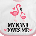 thumbnail image 4 of Inktastic Nana Loves Me Girl Flamingo Girls Baby Bib, 4 of 4