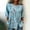 Light Blue, variant on Women's Going Out Tops Casual Button,Knot Front,Hide Belly Floral 3/4Sleeve Relaxed Fit Vacation Crew Neck Shirts