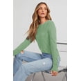 thumbnail image 2 of Blusa NEYOUQE para mujer, talla grande, holgada, manga larga, verde, 2 of 6