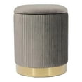 thumbnail image 1 of TOV Furniture Zoe 14.2"H Transitional Velvet Storage Ottoman in Gray, 1 of 7