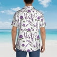 thumbnail image 6 of Xecao Lavender Flowers print Hawaiian shirt - a stylish short-sleeve button-down for men, perfect for casual beach and tropical outings., 6 of 9