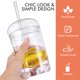 thumbnail image 3 of GOOHOCHY Vaso de vidrio transparente con pajita: Vaso de 450 ml con tapa y pajita para bebidas, jugos y refrescos. Ideal para el hogar, la oficina y el bar., 3 of 8
