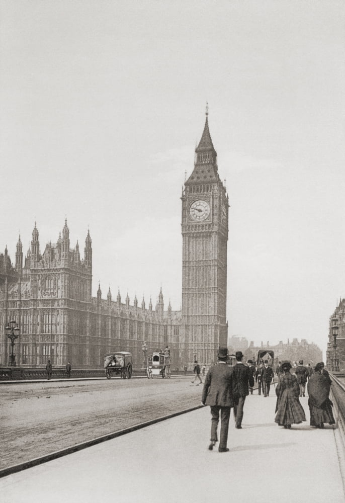 The Palace Of Westminster Aka The Houses Of Parliament Or Westminster Palace London England In The Late 19Th Century From London Historic And Social Published 1902 Canvas Art - Ken Welsh Design Pics