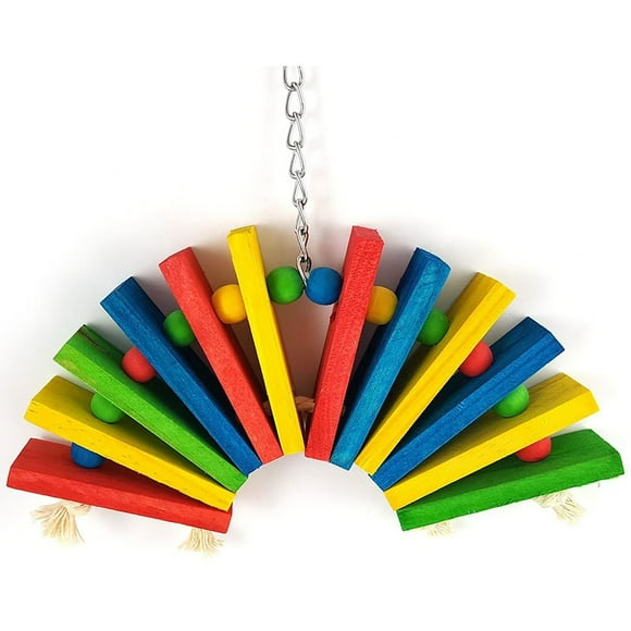 Binwennn Parrot Toys Bird Toys Parrot Colorful Wooden Block Gnawing Toys Parrot Teeth Grinding Cuttlefish Bones For Birds Lovebird for Cage Large Perches for Parrots Tags for Feet Big Feet Perches for