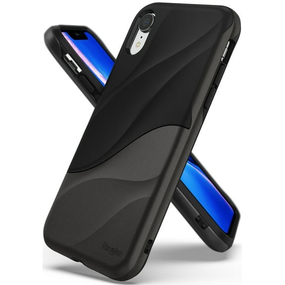 Ringke Wave Case Compatible with iPhone XR, Dual Layer 3D Textured Protection - Metallic Chrome