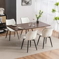 thumbnail image 5 of YOUNIKE Upholstered Dining Chairs Set of 2, Faux Leather Kitchen Chairs, Modern Side Chairs, Wide Curved Back, Metal Legs, White, 5 of 15