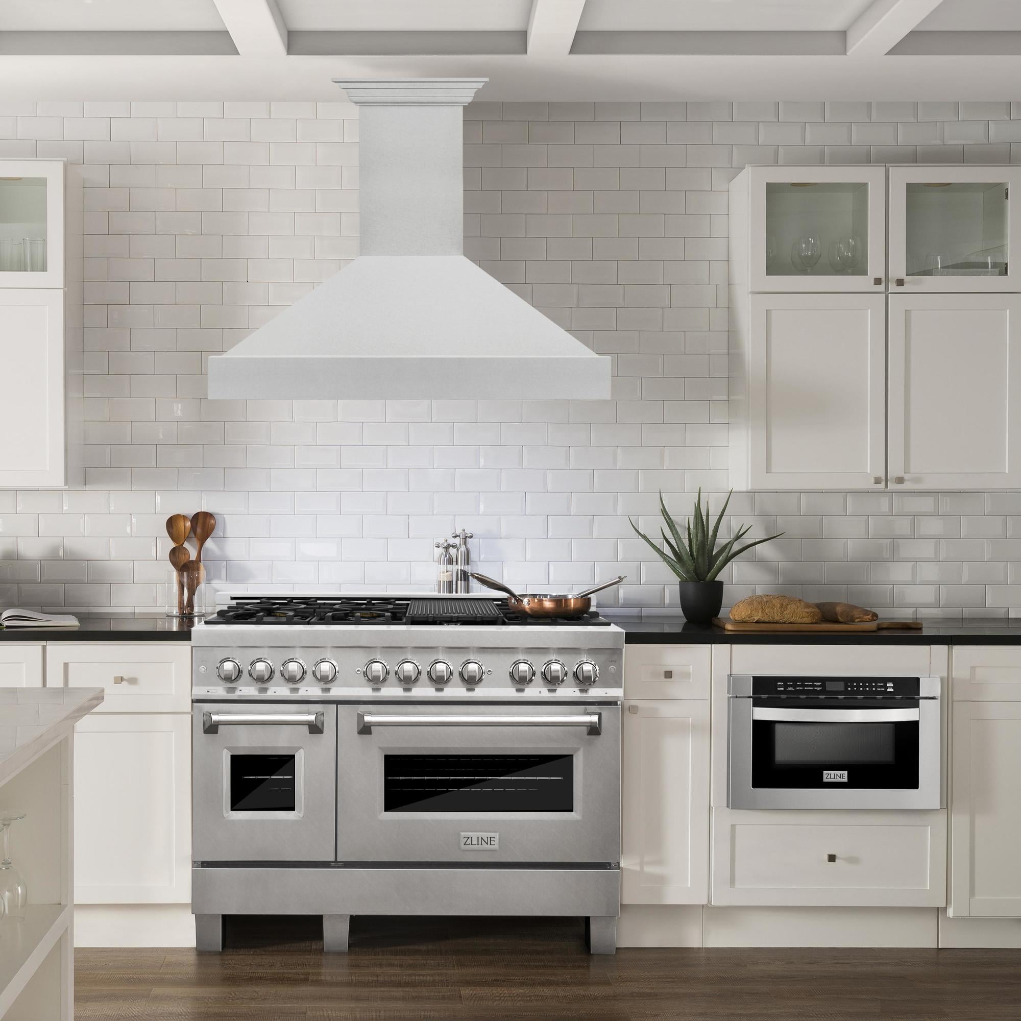 ZLine 8654RM48 Snow Finish Range Hood With Red Matte Shell