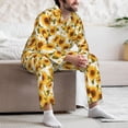 thumbnail image 7 of Naloa Modern Elegant Sunflower Men’s Pajamas Set - Long Sleeve Button Down Sleep Shirt and Pajama Bottoms Sleepwear Set-Medium, 7 of 7