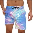thumbnail image 2 of COSFO Men's Swim Trunks Elastic Waist Casual Starry Sky Relaxed Fit Beach Summer Board Shorts, 2 of 8