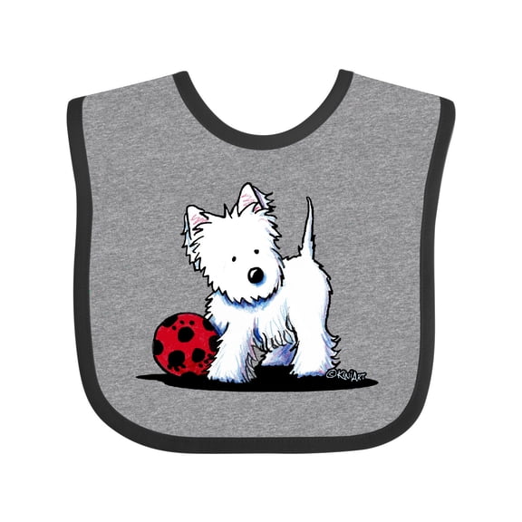 Inktastic Westie with Ball Boys or Girls Baby Bib