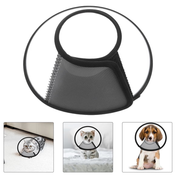 PAMINGONO 4Pcs Plastic Pet Protective Collar Transparent Dog Cat Cone with Comfortable Neck Fit
