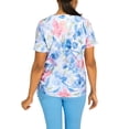 thumbnail image 5 of Alfred Dunner Womens Petite  Floral Watercolor Eyelet Top, 5 of 6