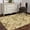 Yellow, variant on Round Area Rug 5 Ft, Light Blue Teal Washable Non-Slip Circle Carpet for Living Room/Bedroom, Retro Botanical Abstract Art Low-Profile Runner Mats Collection Rugs for Indoor