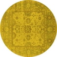 thumbnail image 1 of Ahgly Company Indoor Round Oriental Yellow Industrial Area Rugs, 7' Round, 1 of 4