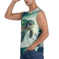 thumbnail image 3 of Goofa Watercolor Turtle1 Printed Men's Sleeveless T-Shirt - Athletic Gym Workout Tank Top for Men - Moisture-Wicking, UPF 30+ Quick-Dry Muscle Tee-X-Large, 3 of 8