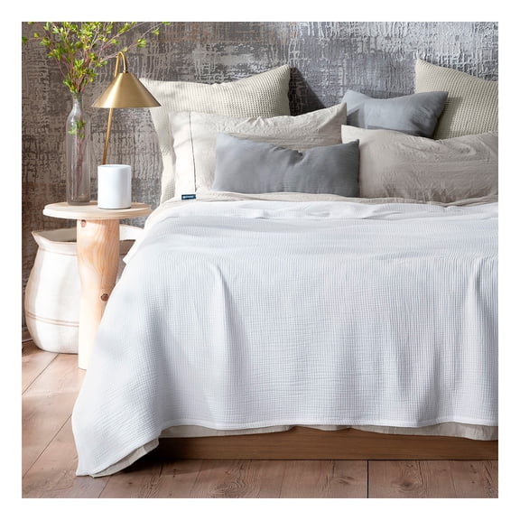 Manta Muselina Individual 100% Algodón Esquimal Ideal para Cama, Sofá y Decoración (Blanco)
