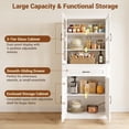 thumbnail image 4 of Homieasy 70.9" Tall Kitchen Pantry Cabinet with Glass Doors, Drawer & Adjustable Shelves, White, 4 of 7