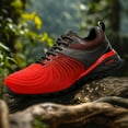thumbnail image 4 of Plus Size Men's Trail Running Shoes - Lightweight Breathable Outdoor Sneakers for Hiking & Casual Wear, Red Fabric Upper with Rubber Sole, Low-Top Design, All-Season Comfort, Size 15, 4 of 10