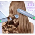 thumbnail image 2 of Plancha alisadora y rizadora 2 en 1 de cerámica turmalina con temperatura ajustable y doble voltaje., 2 of 5