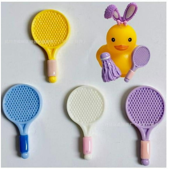 Shisuyan 10 Ensembles Mini Raquettes de Badminton en Plastique Blanc Centre de Jeu Intérieur