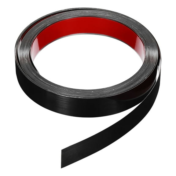 Uxcell 1" x 20ft Peel and Stick Metal Molding Wall Trim Strip Mirror Like Black