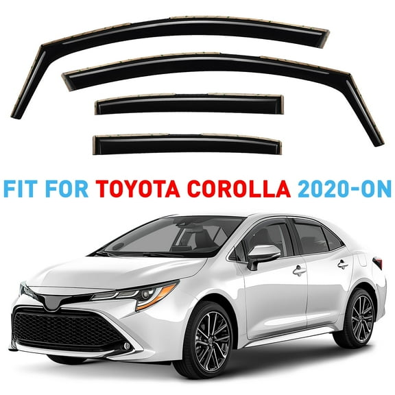 GrandWheel Co Window Deflectors Smoke Tinted In-Channel Side Window Vent Visor Deflectors Rain Guards Compatible with Corolla 2020-2026 Sedan - 4pcs. GW0995