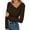 Coffee, variant on EDFBUYKRS Womens Long Sleeve Tops Dressy Casual V Neck Tunic Shirts Loose Chiffon Work Blouses Pleated Business Blouses Xl