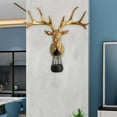 thumbnail image 6 of Fzaqwen Deer Head Wall Lamp Animal Wall Art Decorative Resin Modern Solar Deer Sculpture gold, 6 of 9