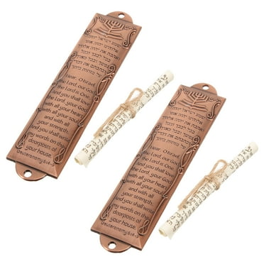 Masteelf 2pcs Mezuzah With Scrolls For Door Metal Mezuzah With English Hebrew House Blessing For Family House Warming Adornment