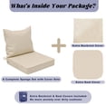 thumbnail image 3 of Yacona Outdoor Chair Cushions Set, 24x24in Patio Furniture Cushions with Two Replaceable Covers, for Patio Furniture Chair Sofa, Beige, 3 of 8